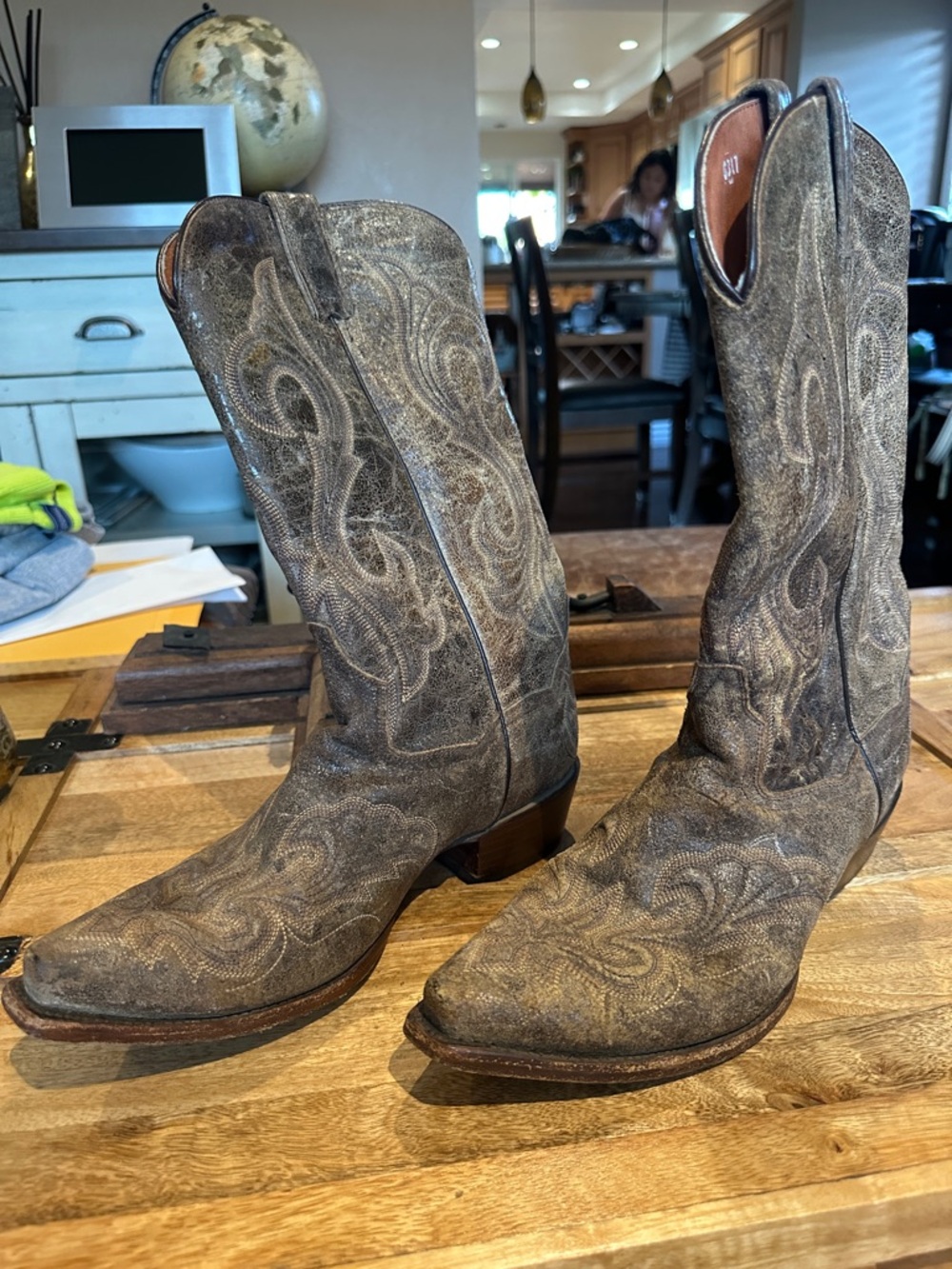 Dan Post Embroidered Cowboy Boots - Brown
